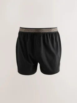 Noir à taille métallisée - Boxers amples