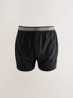 Noir à taille métallisée - Boxers amples