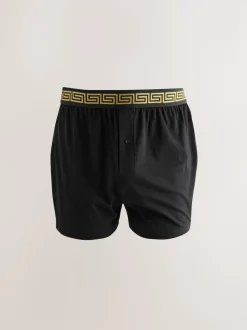Noir à taille métallisée - Boxers amples