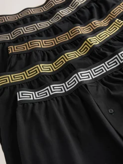 Noir à taille métallisée - Boxers amples