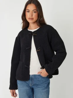 Noir - Threadbare Borg Veste en laine polaire