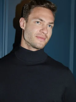 Noir - Threadbare Col roulé tricoté Pull