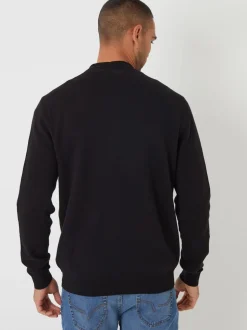 Noir - Threadbare Coton Blend Tricoté Cardigan