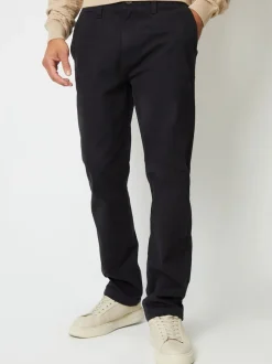 Noir - Threadbare Coupe droite Canvas Pantalons With Extensible