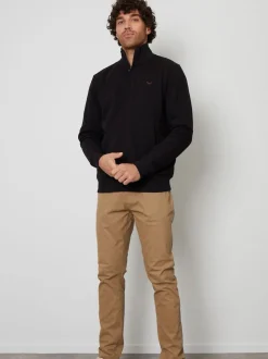 Noir - Threadbare Sweat-shirt à col zippé