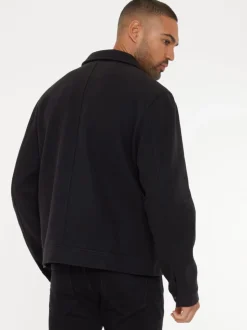 Noir - Threadbare Veste à boutons brossés-chemise