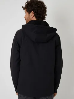 Noir - Threadbare Veste-chemise matelassée avec capuche doublée Borg