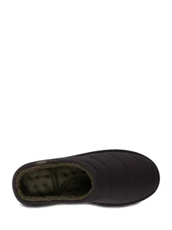 Noir - Totes Mens Isotoner Sport Quilted Mule Slippers