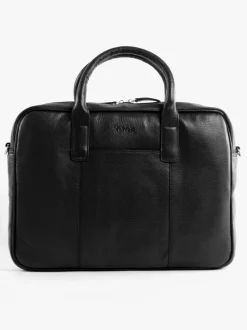 Noir - Totes Sacoche pour ordinateur portable en cuir véritable