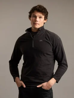 Noir - Trespass Zippé au quart en polaire Blackford Micro