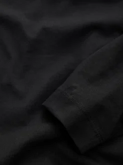 Noir - T-shirt à manches longues de cou d'équipage