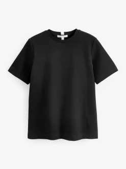Noir - T-shirt Manche courte Col ras du cou lourd