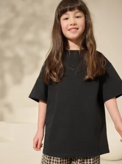 Noir - T-shirt oversize 100% coton (3-16ans)