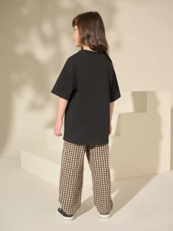 Noir - T-shirt oversize 100% coton (3-16ans)