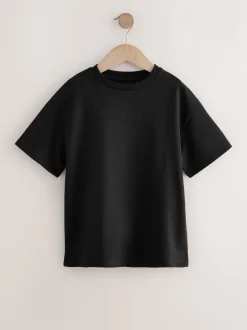 Noir - T-shirt oversize 100% coton (3-16ans)