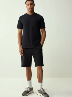 Noir - T-shirt épais doux au toucher élégant