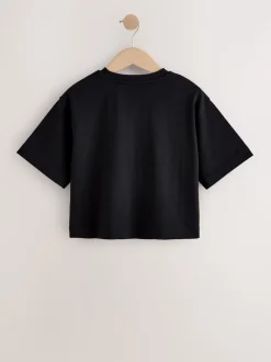 Noir - T-shirt épais oversize (3-16ans)