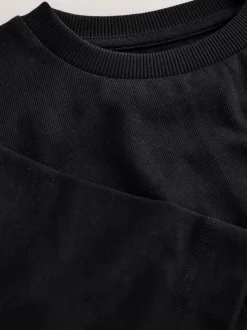 Noir - T-shirt épais oversize (3-16ans)