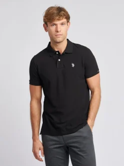 Noir - U.S. Polo Assn. Coupe classique Pique 100% Coton Polos