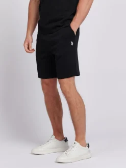Noir - US Polo Assn Double Horsemen Sweat homme Shorts 100% coton