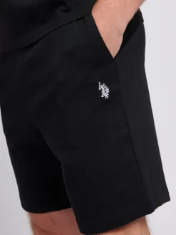 Noir - US Polo Assn Double Horsemen Sweat homme Shorts 100% coton