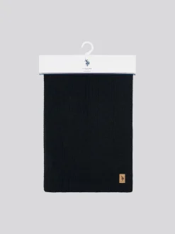 Noir - U.S. Polo Assn. Mens Winter Rib Knit Noir Écharpe