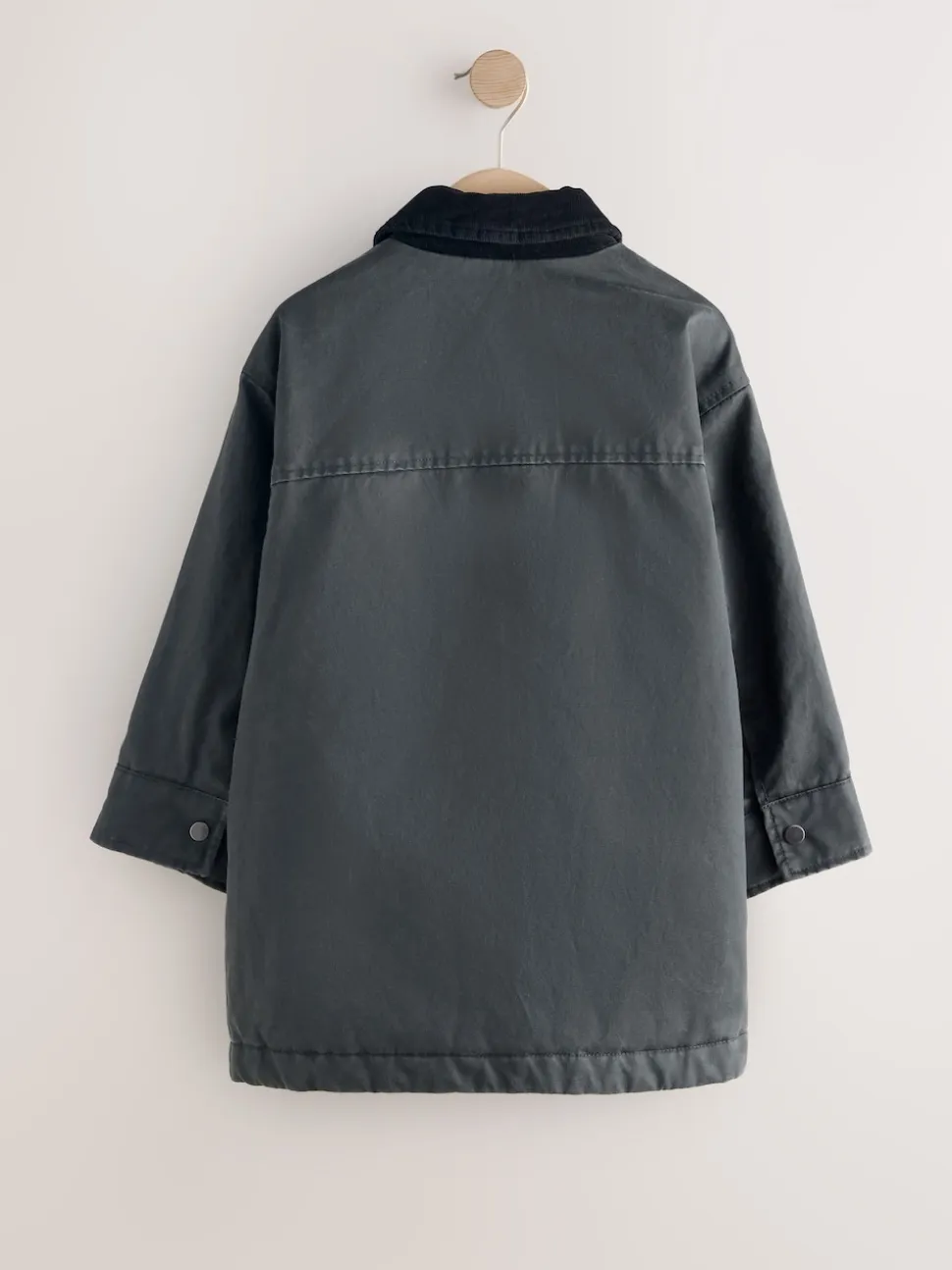 Noir - Veste cirée en fausse (5-14ans)