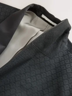 Noir - Veste de costume en jacquard coupe ajustée