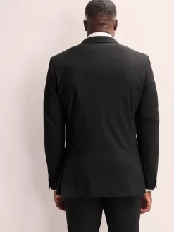 Noir - Veste de costume extensible Ajusté aux Muscles Motionflex