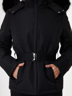 Noir - Veste de ski rembourré Threadbare Ceinturé