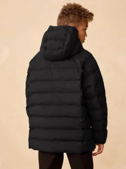 Noir - Veste imperméable à capuche de poids moyen (3-17ans)