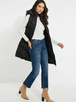 Noir - Veste matelassée sans manches Threadbare coupe longue