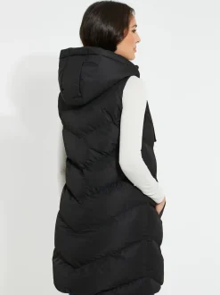 Noir - Veste matelassée sans manches Threadbare coupe longue