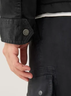 Noir - Veste zippée doublée de peau de mouton