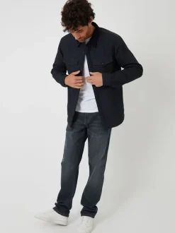 Noir - Veste-chemise Threadbare doublée de peau de mouton