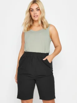 Noir - Yours Curve Cool 100% Cotton Shorts