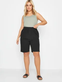 Noir - Yours Curve Cool 100% Cotton Shorts