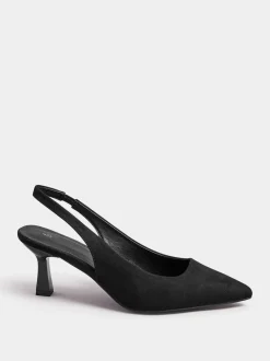 Noir - Yours Curve Extra Coupe large talons Slingback