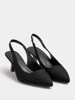 Noir - Yours Curve Extra Coupe large talons Slingback