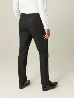 Noir avec détail de bande - Coupe sur mesure - Pantalon de costume de smoking