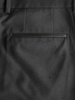 Noir avec détail de bande - Coupe sur mesure - Pantalon de costume de smoking