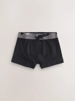 Noir avec taille camouflage - Lot de 5 boxers (2-16ans)