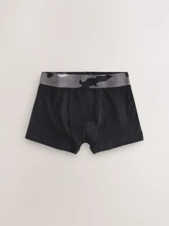 Noir avec taille camouflage - Lot de 5 boxers (2-16ans)