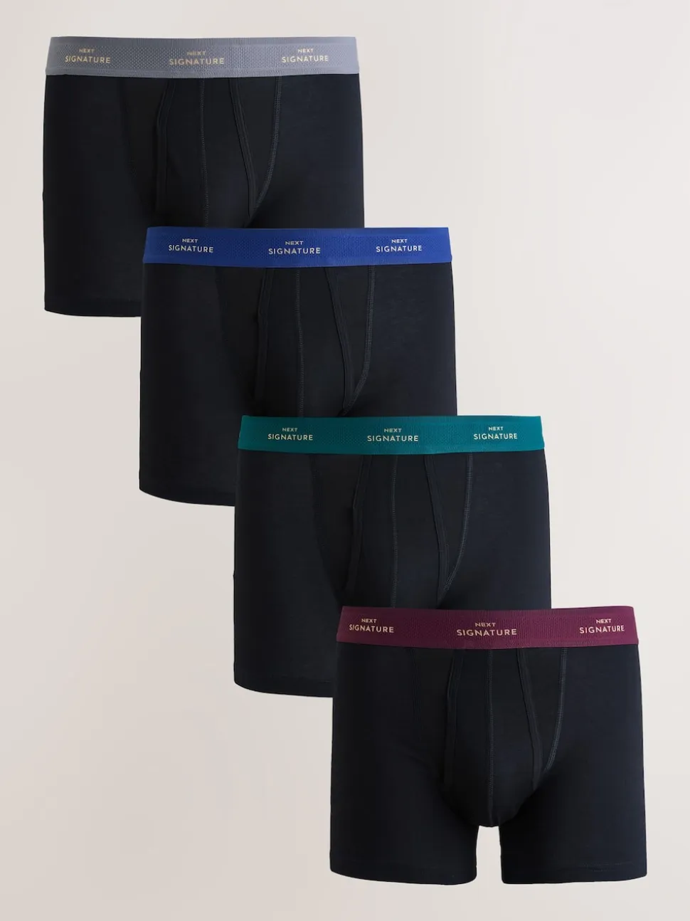 Noir avec taille colorée - Lot de 4 - Boxers Signature A-Fronts