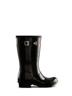 Noir brillant - Hunter Big Kids Original Wellies