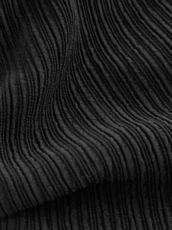 Noir côtelé - Haut de bikini DD+ câblé court