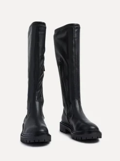 Noir en PU - Bottes extensibles Linzi Hallie hautes