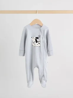 Noir et blanc à motif chien - Lot de 3 dors-bien bébé zippés (0-2ans)