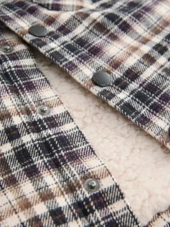 Noir et blanc - Veste-chemise à carreaux doublée de peau de mouton (3mois7ans)