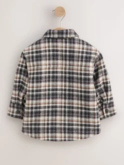 Noir et blanc - Veste-chemise à carreaux doublée de peau de mouton (3mois7ans)